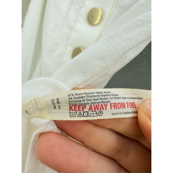 Intimately Free People Womens White Not So Basic Puff Sleeves Bodysuit Small - Picture 3 of 9